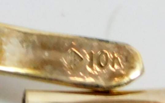 10K Yellow Gold Sapphire Hinged Bangle Bracelet 4.4g image number 5