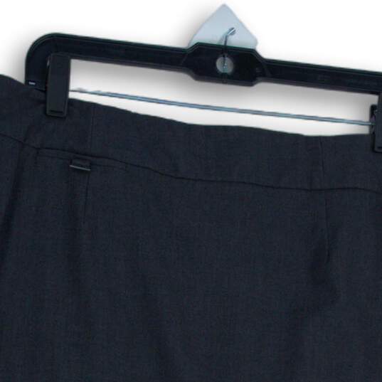 Calvin Klein Womens Gray Flat Front Back Zip Straight & Pencil Skirt Size 14 image number 3