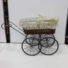 Vintage Doll Basket Stroller