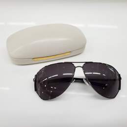 Stella McCartney Gunmetal/Black Aviators Blue Lens Sunglasses AUTHENTICATED