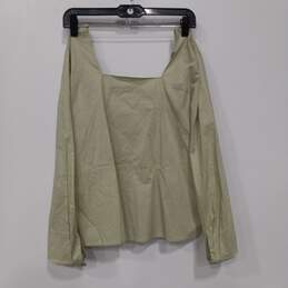 Anthropologie Harshman Women's Moss Green Blouse Size L NWT alternative image