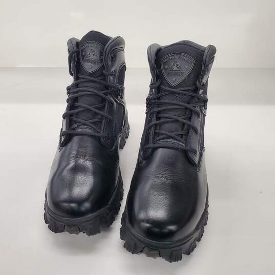 Rocky Men's Alpha Force Waterproof Public Service Boot in Black Leather Size 9W image number 2