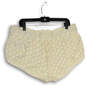 NWT Womens White Flat Front Crochet Drawstring Hot Pants Shorts Size Large image number 2