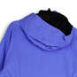 Womens Blue Hooded Long Sleeve Pockets Full-Zip Windbreaker Jacket Size L image number 4