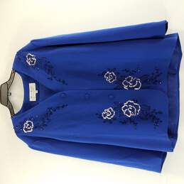 Maxie Klein Collector's Women Blue Suit Seperates Blazer Skirt XL 22W