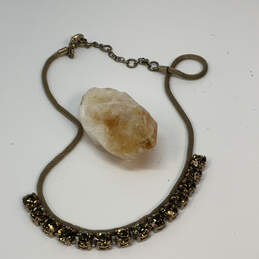 Designer J. Crew Gold-Tone Crystal Cut Stone Adjustable Statement Necklace