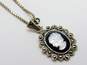 VNTG 925 Marcasite Onyx & MOP Jewelry image number 3