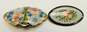 Vintage Russian Hand Painted Floral Wood Scalloped & Oval Brooches Variety 13.4g image number 1