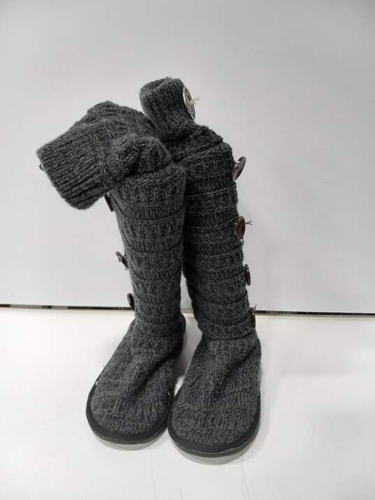 Muk Luks Women's Grey Woven Boots Size 10 image number 2