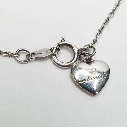 Hallmark Sterling Silver Nelee Diamond Heart Line 17" Necklace 3.7g image number 4