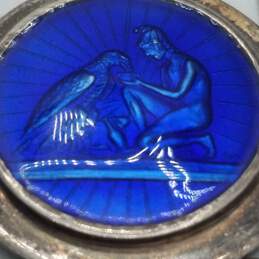 Vintage Meka Denmark Sterling Silver Ceramic Woman W/Bird Money Clip 21.3g alternative image