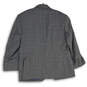 Mens Gray Plaid Long Sleeve Notch Lapel Two Button Blazer Size 44 Short image number 2