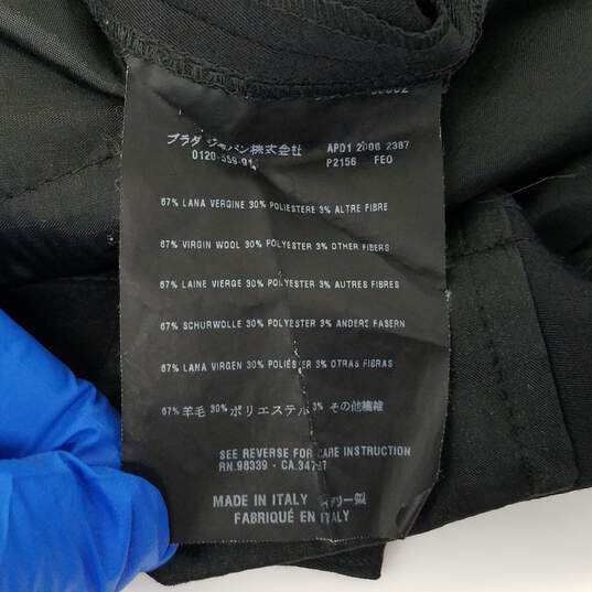 Prada Wool Blend Cuffed Black Dress Pants Men's Size 40 image number 4
