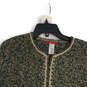 Womens Blue Gray Long Sleeve Open Front Tweed Jacket Size Petite Medium image number 3