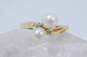 14K Yellow Gold Diamond Accent & Cultured Pearl Ring 2.5g image number 1