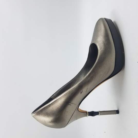 Gucci Leather Pump Women's Sz 7.5 Pewter image number 1