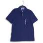 NWT Tommy Hilfiger Mens Blue Spread Collar Short Sleeve Pullover Polo Shirt Sz L image number 1