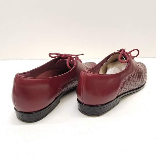 Trotters Lizzie Burgundy Woven Leather Lace Up Shoes Women's Size 9 N image number 4