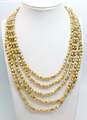 Vintage Crown Trifari Gold Tone Beaded Multi Strand Necklace 119.2g image number 1