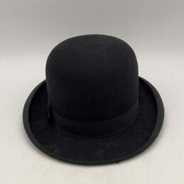 Stetson Mens Black Ribbon Round Wide Brim Bowler Derby Hat Size 54