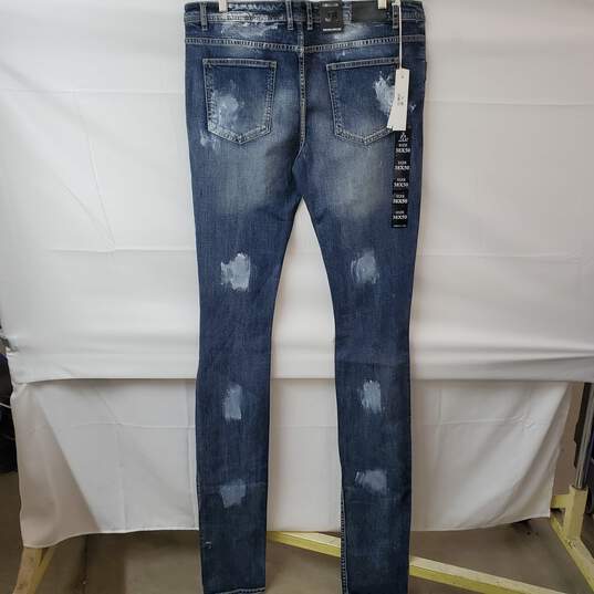 Embellish Distressed Cotton Blue Jeans 38X50 NWT image number 2