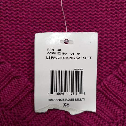 Guess Women's Pink Pauline Knit LS Tunic Sweater Size XS NWT image number 3