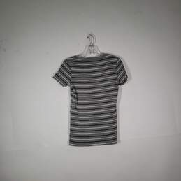 Womens Regular Fit Striped V-Neck Short Sleeve Pullover T-Shirt Size Small alternative image