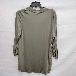 NWT Pleione WM's Roll Sleeve Placeket Gray Blouse Size L alternative image