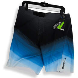 NWT Mens Multicolor Zipper Pocket Elastic Waist Board Shorts Size 33