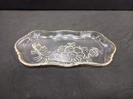 Pinkish Clear Crystal Or Glass Floral Dish (1"/6"/12")