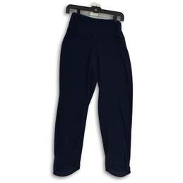 Sympli Womens Navy Blue Stretch Flat Front Pull On Ankle Pants Size 8