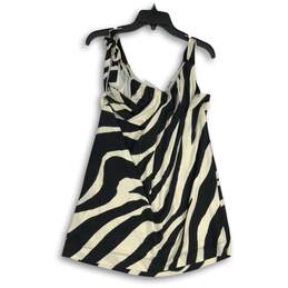 NWT White House Black Market Womens Black White Striped Pullover Blouse Top L alternative image