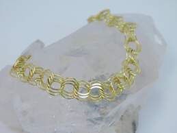 14K Yellow Gold Fancy Link Chain Bracelet 7.9g alternative image