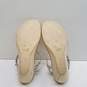 Lauren Ralph Reeta Gold Lauren Quark Leather Ankle Strap Wedge Sandal Shoes Size 9 B image number 5