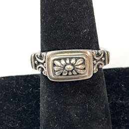 Designer Brighton 925 Sterling Silver Rectangle Daisy Flower Band Ring