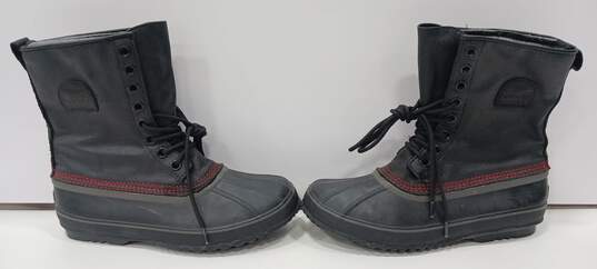 Sorel Men's Black Rubber and Canvas Snow Boots Size 10 image number 3