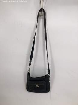 Coach Womens Black Leather Inner Divider Adjustable Strap Crossbody Bag