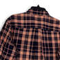 NWT Mens Pink Blue Plaid Spread Collar Long Sleeve Button-Up Shirt Size L image number 1