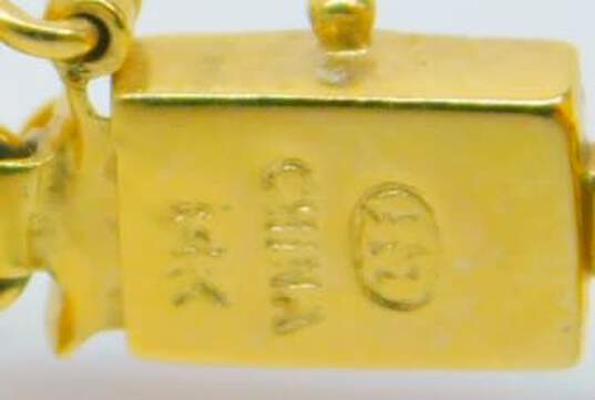 14K Yellow Gold Green Jade & Peridot Panel Bracelet- For Repair 9.6g image number 4