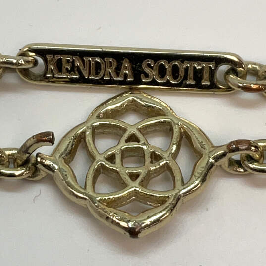 Designer Kendra Scott Gold-Tone Lobster Clasp Long Chain Station Necklace image number 3