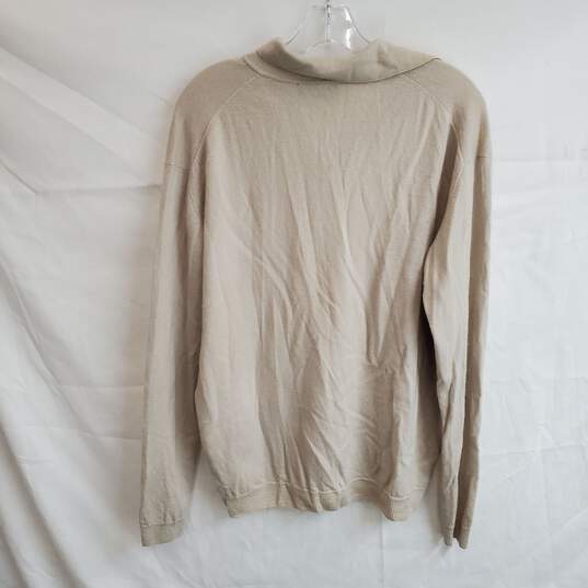 Mount Cashmere Long Sleeve Quarter Button Pullover Sweater Size L image number 2