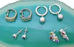 925 Peridot Sapphire & Multi Color CZ Earrings