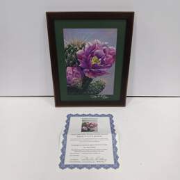 Framed & Signed Purple Majesty Cactus Print by Sue Ann Dickey w/COA