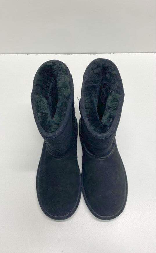 BearPaw Eva Short Suede Shearling Lined Boots Black 8 image number 4