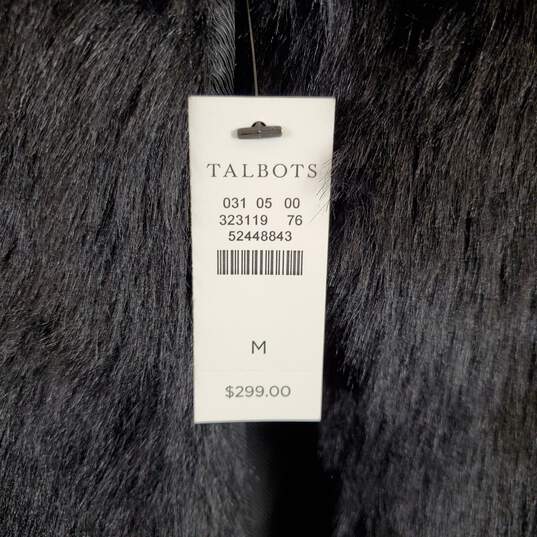 Talbots Women Black Faux Fur Coat M NWT image number 5