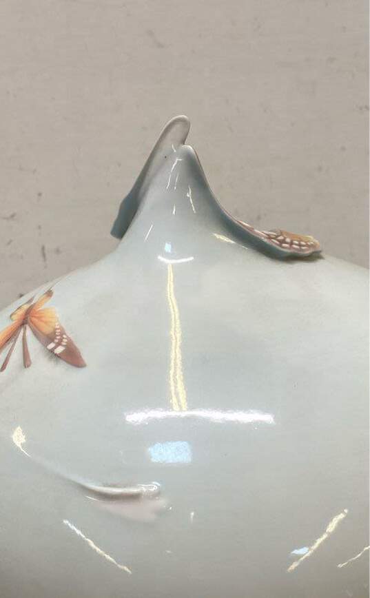 Franz Porcelain Vase 11 inch Tall Papillion Butterfly Ceramic Art image number 4