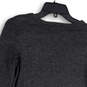 Womens Gray Zipper Shoulder Long Sleeve Pockets Pullover Sweater Size Small image number 4
