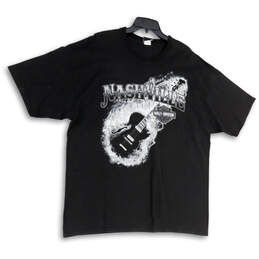 Mens Black Nashville Guitar Skull Crew Neck Short Sleeve T-Shirt Size XXL