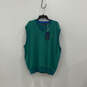 NWT Mens Green Blue V-Neck Sleeveless Regular Fit Pullover Vest Size XXL image number 1