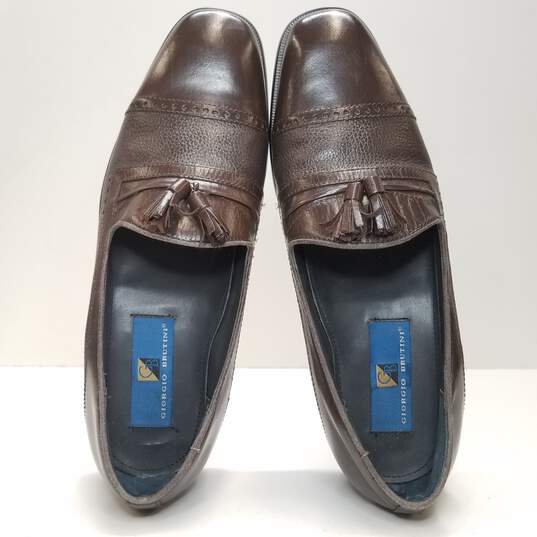 Giorgio Brutini 172882 Brown Leather Tassel Loafers Men's Size 9W image number 7